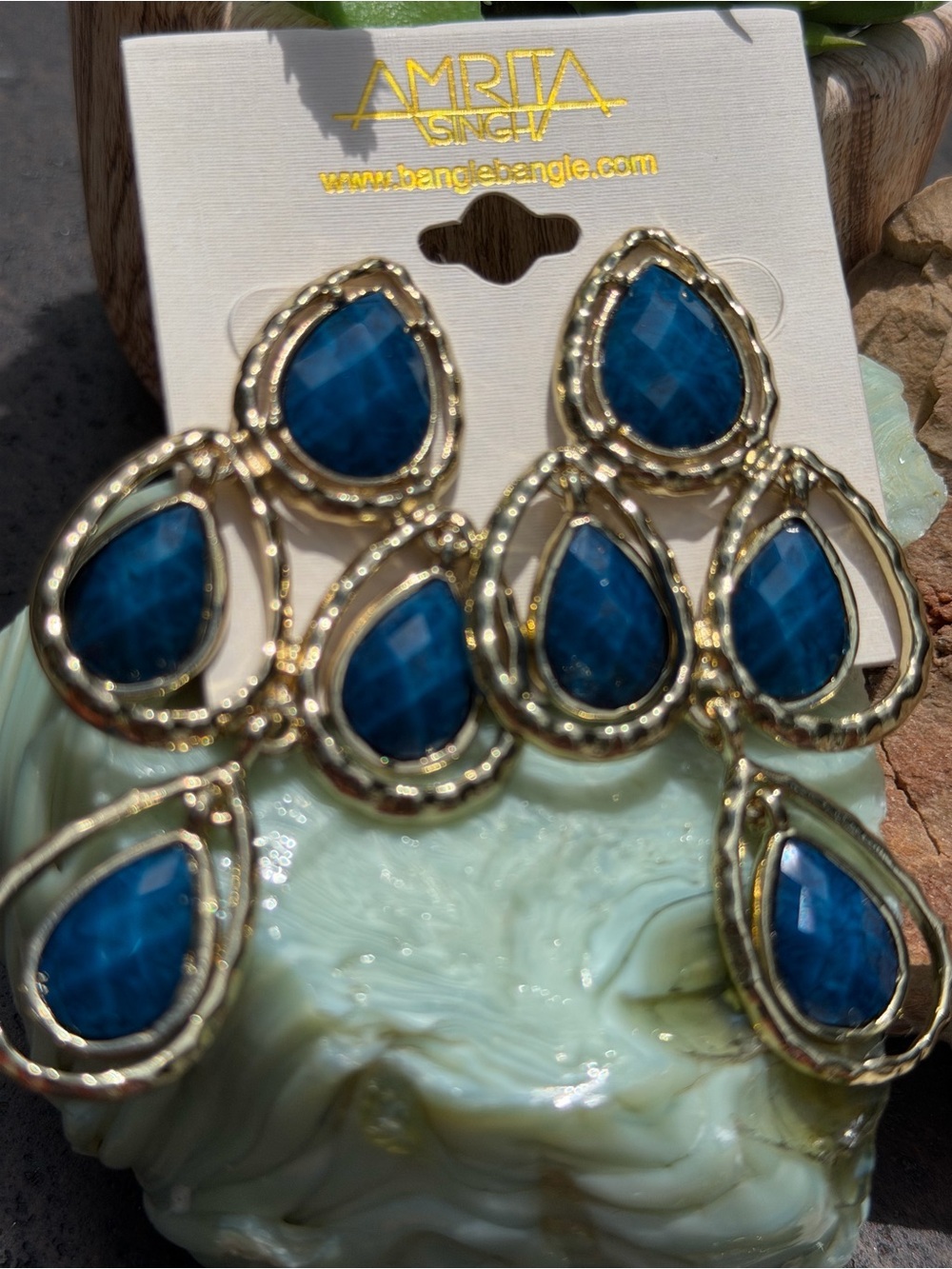 NWT Rare AMRITA SINGH Earrings - Stunning Worn on the Red Carpet - Boho Earrings